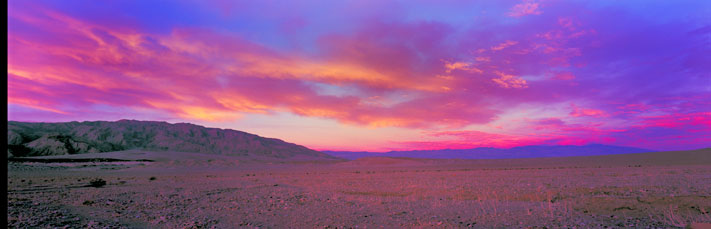 Panoramic Landscape Photography Sunrise Over Tucki Mountains, Death Valley 